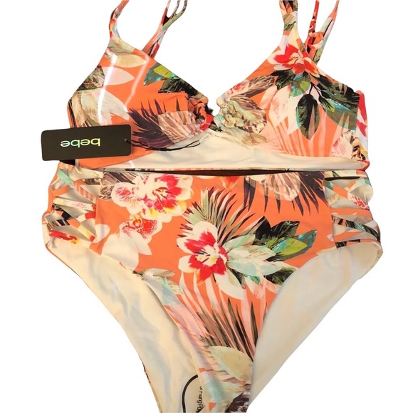 bebe Other - Bebe Peach Floral Bikini Swim Set